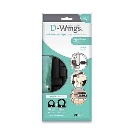 Rubbo International Cable Clip, 3/8 in, 1/2 in Bundle Dia., Black, 18 PK UTWD18BK